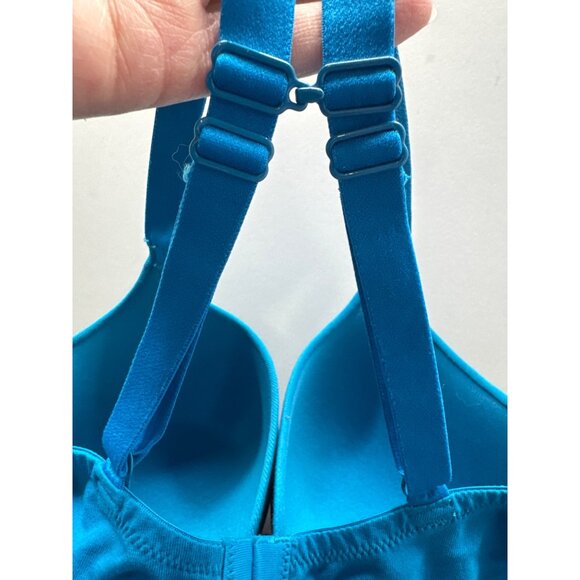 Ambrielle 36D Blue Padded Bra With Adjustable Straps & Lace Trim - Picture 6 of 6